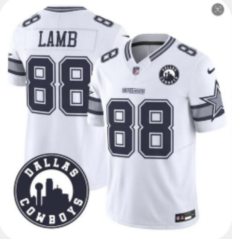 2026 Men Dallas Cowboys #88 Lamb White 6th generations Throwback Nike Limited NFL Jersey style 007->dallas cowboys->NFL Jersey
